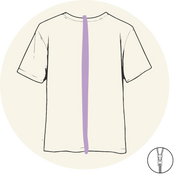 T-shirt - Ouverture dans le dos - Milieu - Manches courtes- Vêtements adaptés pour personne à mobilité réduite