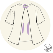 T-shirt - Ouverture façon blouse d'hôpital - Manches courtes- Vêtements adaptés pour personne à mobilité réduite