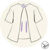 T-shirt - Ouverture façon blouse d'hôpital - Manches courtes