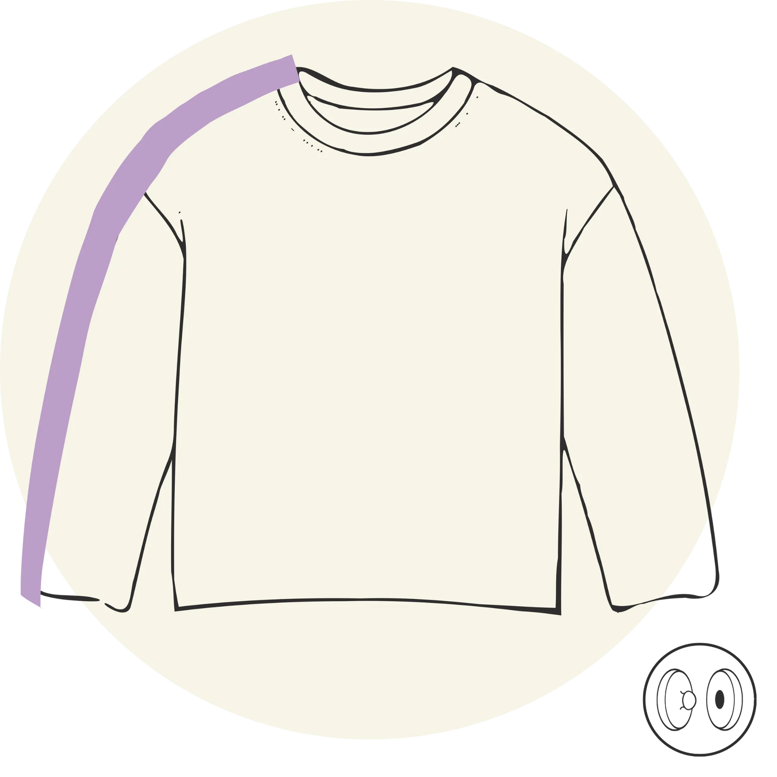 T-shirt - Ouverture épaule - Manches longues- Vêtements adaptés pour personne à mobilité réduite