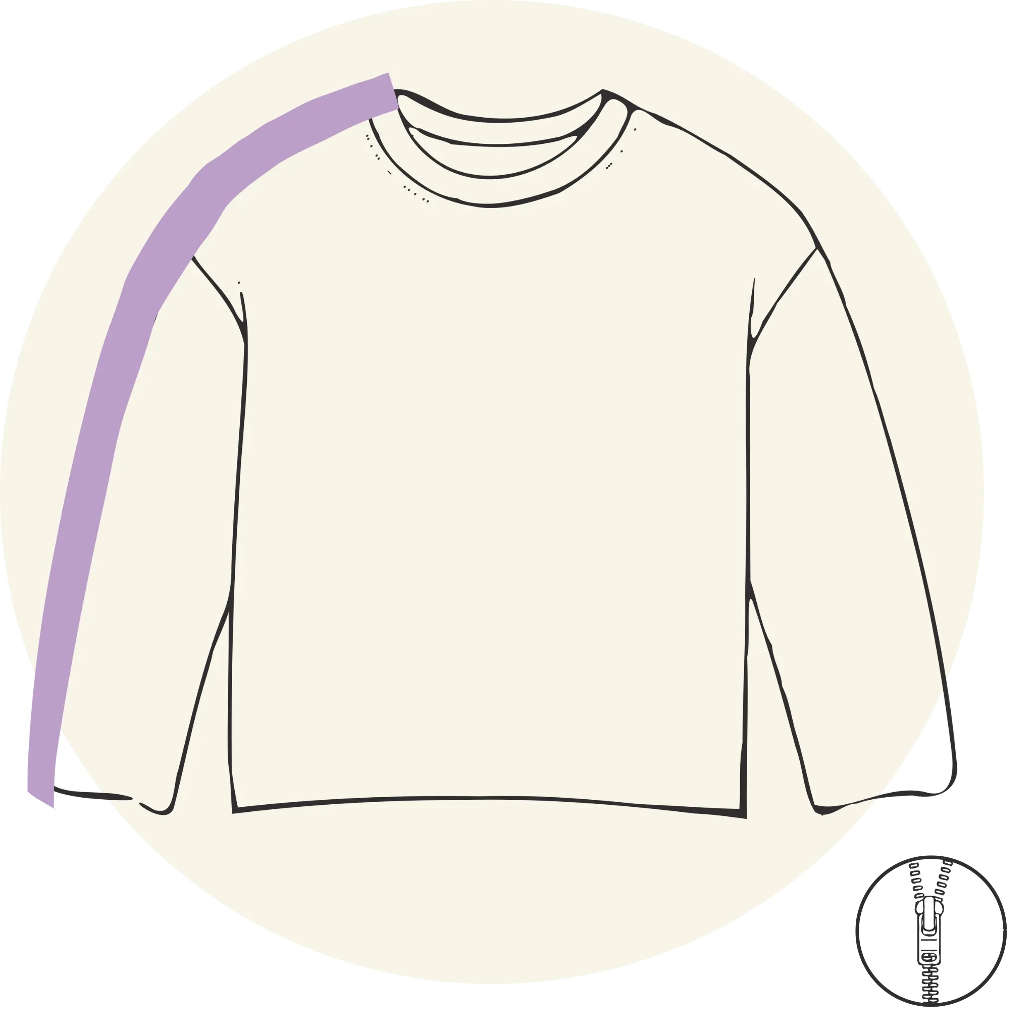 T-shirt - Ouverture épaule - Manches longues- Vêtements adaptés pour personne à mobilité réduite